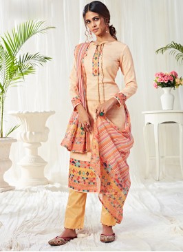 Exotic Cotton Cream Digital Print Designer Salwar Kameez