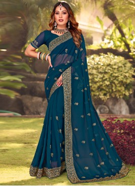 Exotic Georgette Ceremonial Trendy Saree