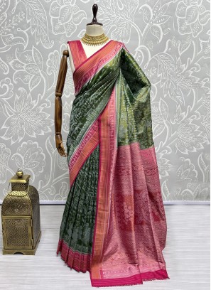 Exotic Green Contemporary Saree