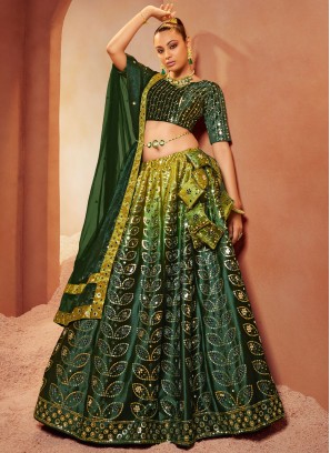 Exotic Green Velvet Lehenga Choli