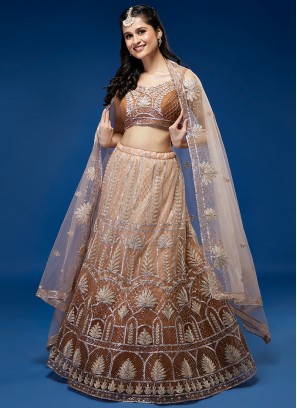 Exquisite Rust Blossom Designer Party Lehenga Choli