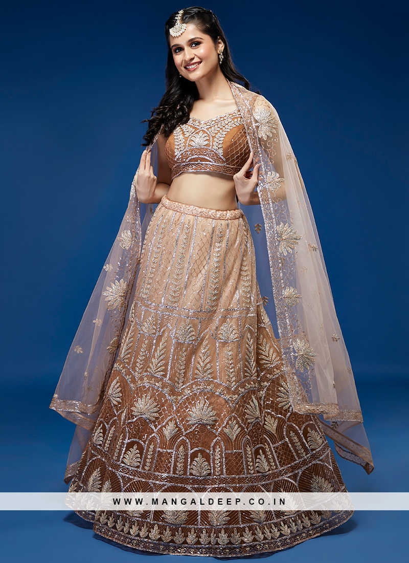 Exquisite Rust Blossom Designer Party Lehenga Choli