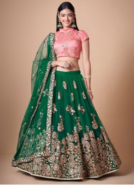 Exquisite Green Trendy Lehenga Choli