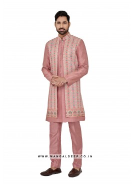 Exquisite Men's Art Silk Nehru Jacket Set with Emb