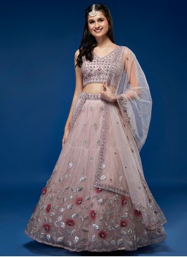 Exquisite Mauve Blossom Designer Party Lehenga Cho