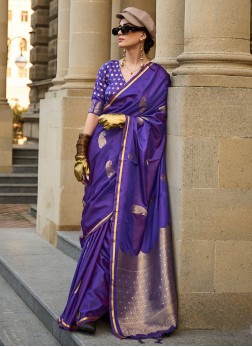 Exquisite Woven Purple Classic Saree