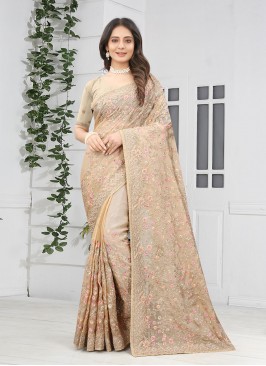 Extraordinary Brown Ceremonial Contemporary Style Saree