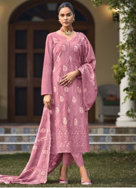 Extraordinary Cotton Pink Embroidered Trendy Salwar Kameez