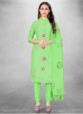 Extraordinary Green Printed Trendy Salwar Kameez