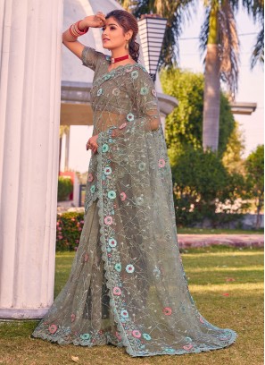 Extraordinary Sequins Green Classic Saree