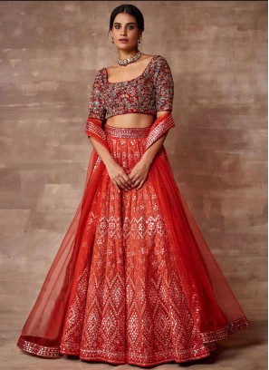 Exuberant Designer Long Lehenga Choli For Sangeet
