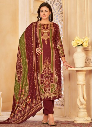 Exuberant Digital Print Pashmina Salwar Kameez