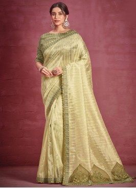 Exuberant Green Border Saree