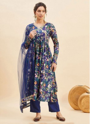 Exuberant Printed Chinon Readymade Salwar Kameez