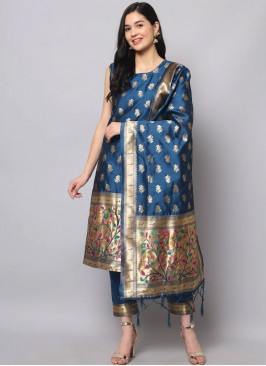 Exuberant Silk Jacquard Work Trendy Salwar Suit