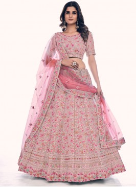 Exuberant Thread Work Net A Line Lehenga Choli