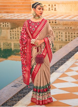 Eye-Catchy Beige Classic Saree