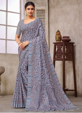 Eye-Catchy Digital Print Pashmina Contemporary Saree