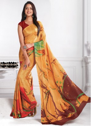 Fab Faux Crepe Party Casual Saree
