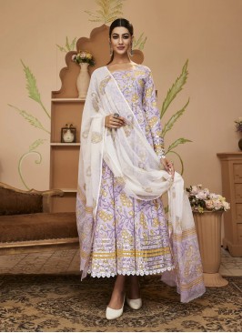 Fab Gota Work Lavender Cotton Salwar Suit