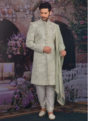 Fabulous Green Color Men Sherwani For Wedding