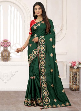 Fabulous Green Zari Saree