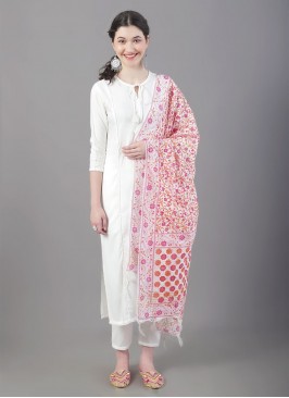 Fabulous Off White Rayon Trendy Salwar Kameez