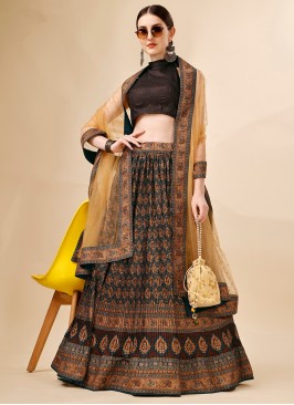 Fabulous Printed Multi Colour Long Choli Lehenga