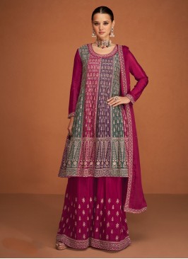 Fabulous Rani Chinon Readymade Salwar Kameez