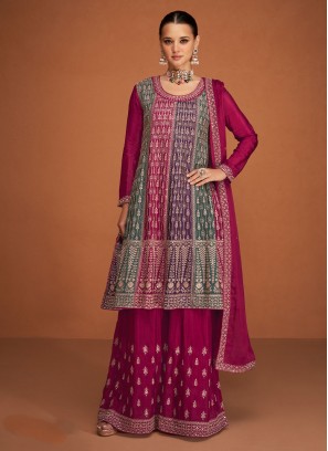 Fabulous Rani Chinon Readymade Salwar Kameez