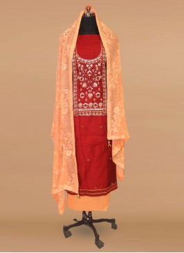 Fabulous Red Color Function Wear Designer Salwar Kameez