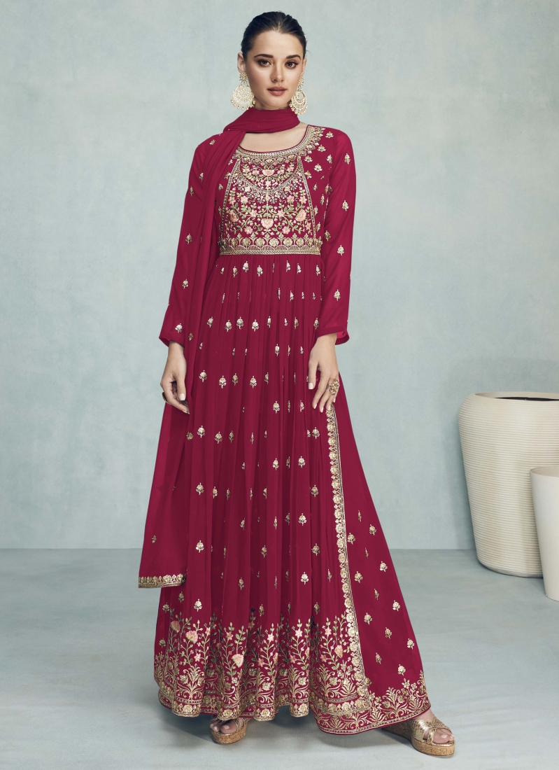Punjabi Frock Suit With Plazo | Maharani Designer Boutique-mncb.edu.vn
