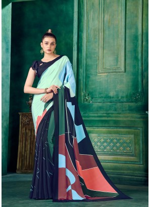 Fancy Designer Printed crepe saree