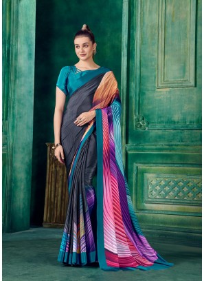 Fancy Designer Printed Crepe Saree