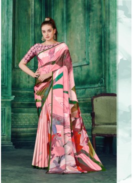 Fancy Designer Printed Crepe Saree