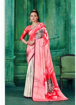 Fancy Designer Printed Crepe Saree