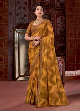 Fancy Fabric Mustard Classic Saree