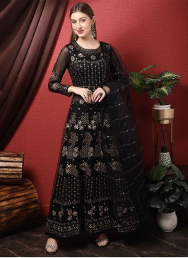 Fantastic Black Net Salwar Kameez