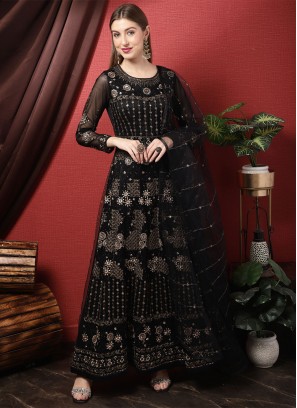 Fantastic Black Net Salwar Kameez