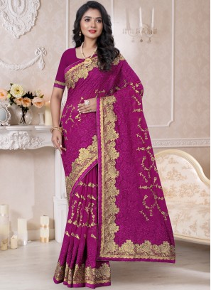 Fantastic Georgette Zari Classic Designer Saree