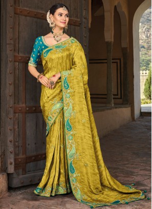 Fantastic Organza Sequins Trendy Saree