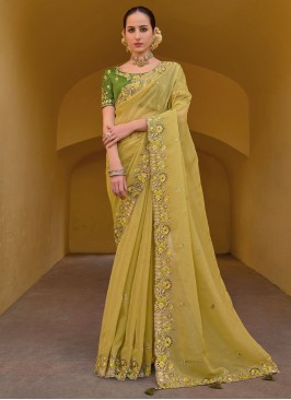 Fantastic Organza Sequins Trendy Saree