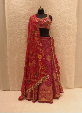 Fantastic Rani Colour Banarasi Silk Lehenga Choli