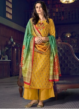 Fascinating Chanderi Silk Festival Designer Palazzo Salwar Kameez