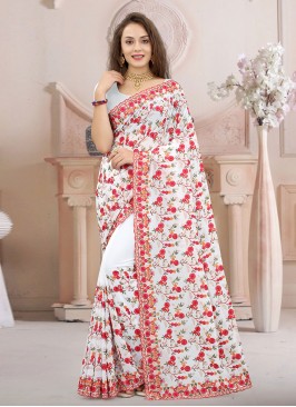 Fascinating Georgette Resham Classic Saree