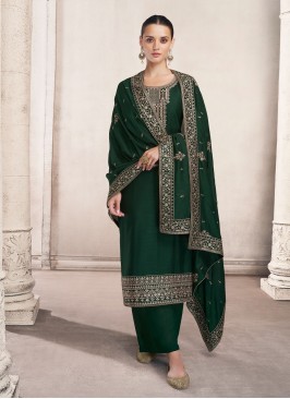 Fashionable Embroidered Green Trendy Salwar Kameez 