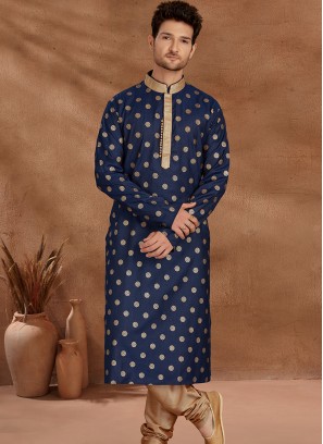 Fashionable Navy Blue and Chikoo Men