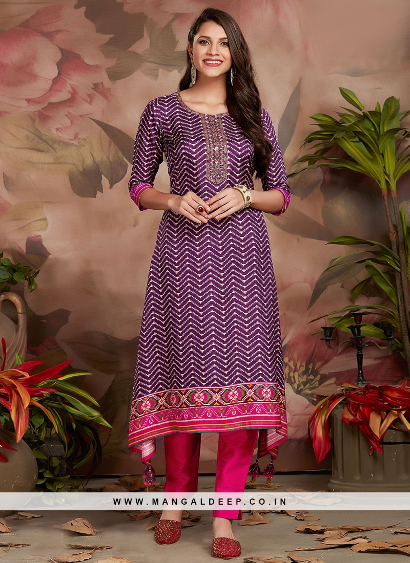 Purple Cotton Kurti | Iris-Purple Coloured Kurti