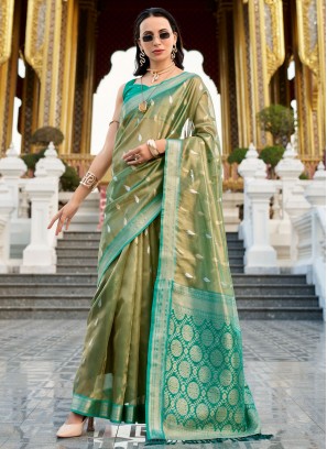 Fashionable Woven Ceremonial Designer Saree