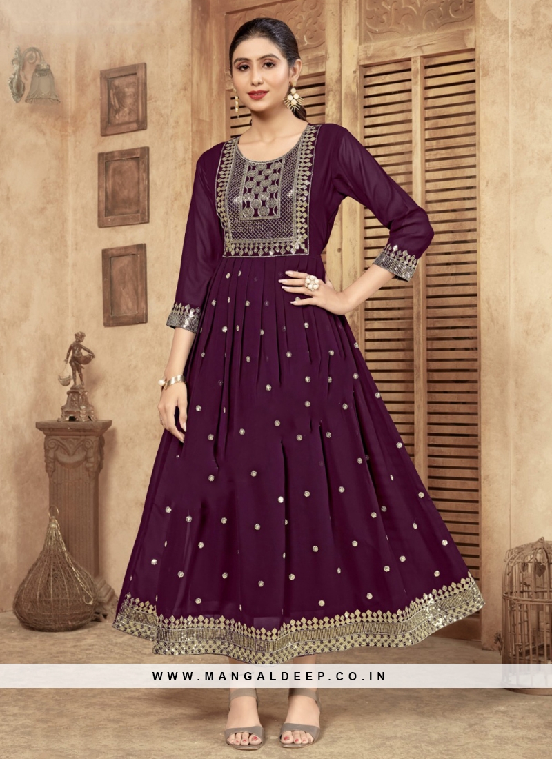 HK-1614 Faux Georgette KURTI PLAZZO WITH FANCY DUPATTA